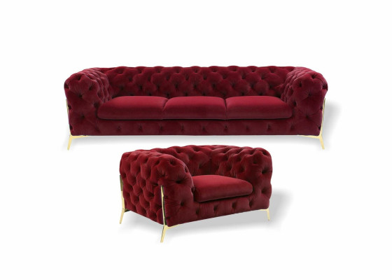 Muebles italianos conjunto de sofás de 3+1 plazas Sofá de diseño Sofás tapizados Chesterfield