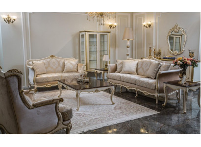 Juego de sofás de 3+2+1 plazas mesa auxiliar de cristal mesa auxiliar sofá sillón vitrina