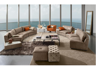 Sofá redondo de diseño para villa, sofá redondo, muebles de sofá esquinero.