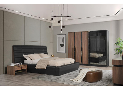 Set de dormitorio Cama 2 mesitas de noche Armario de 4 piezas Diseño de lujo nuevo