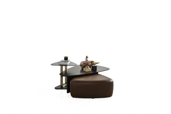 Conjunto de sala de estar mesa de centro mesa auxiliar taburete Nuevo de 3 piezas.