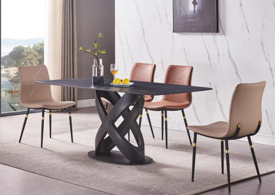 Lujo Mesa de comedor de piedra moderna de lujo Muebles Mesa Mesas Diseño de comedor Cocina Nueva