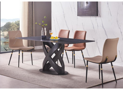 Lujo Mesa de comedor de piedra moderna de lujo Muebles Mesa Mesas Diseño de comedor Cocina Nueva