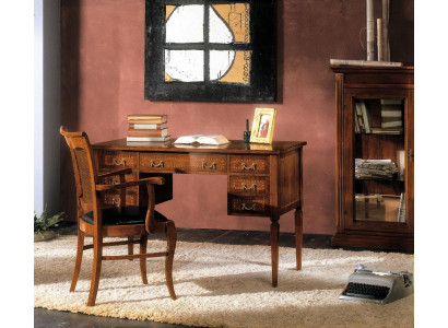 Escritorio Silla Madera Reposabrazos Escritorio Muebles de oficina Italiano Nuevo de 2 piezas