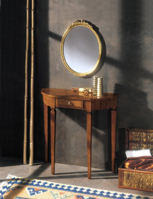 Mueble Estilo Art Déco con Consola y Espejo de Madera, Mesas y Consolas Italianas de 2 piezas