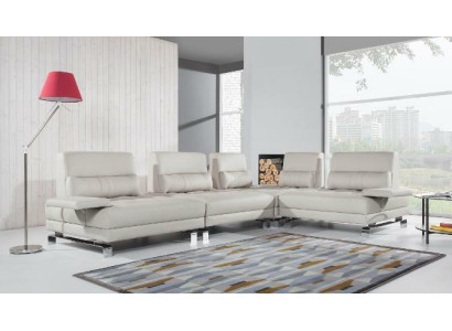 Sofá en forma de esquina de salón, conjunto de asientos de sofá acolchado, moderno sofá de esquina de cuero 100%