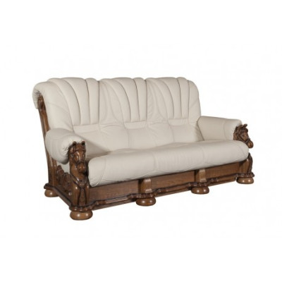 Estilo antiguo Sofá de cuero Conjunto de sofás Tapizados 3 + 1 plazas Cuero italiano.