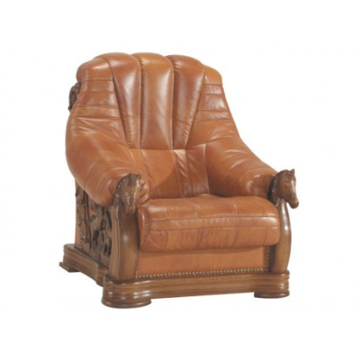 Juego de salón: conjunto de sofá, sillón y asiento de cuero, tela y madera 3+1+1.