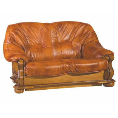 Estilo antiguo sofá de cuero Conjunto de sofá 3+2+1 asientos Cuero italiano Acolchado
