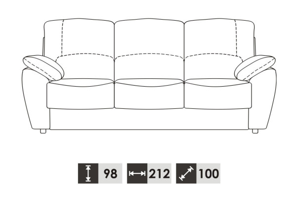Moderno sofá de diseño de tres plazas, sofá relax de 3 plazas, sofá acolchado, asiento nuevo.