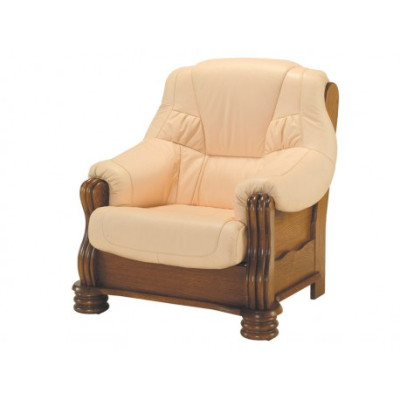 Sillón clásico de cuero de 1 plaza Sofá individual butaca tapizada 1er nuevo Televisor