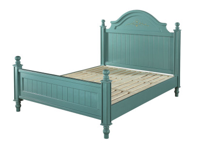 Cama verde Cama tapizada práctica Cama de lujo Cama doble diseño de dormitorio Cama.