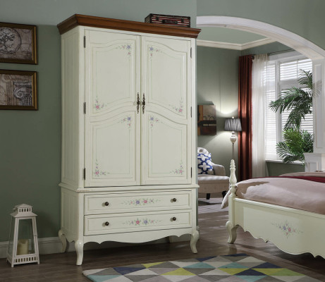 Estilo de casa de campo Armario de diseño Muebles Armarios Dormitorio Blanco Armario Nuevo