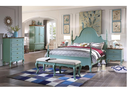 Luxus dormitorio cama Muebles de madera maciza Camas de madera estilo rústico doble Nuevo