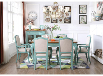 Juego de comedor Mesa de comedor 6 sillas Set Conjunto Juego de mesa Grupo de comedor clásico de 7 piezas.
