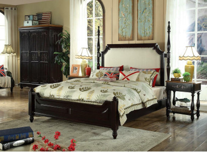 American wooden beds luxury solid wood furniture bedroom bed 3-piece set new  Camas de madera americanas muebles de lujo de madera maciza dormitorio cama set de 3 piezas nuevo