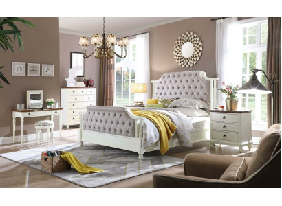 Cama doble Camas clásicas Colonial Ropa de cama Chesterfield Gründerzeit