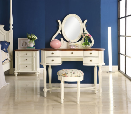 Tocador Espejo Taburete Completo Cómoda Dormitorio Muebles rústicos Consola