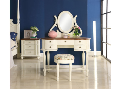 Tocador Espejo Taburete Completo Cómoda Dormitorio Muebles rústicos Consola