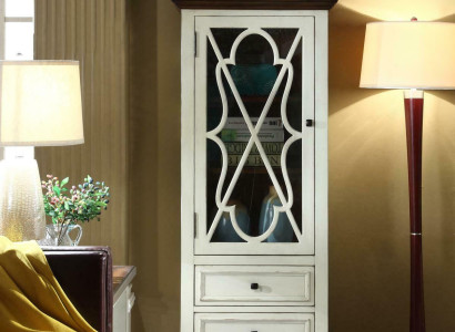 Vitrina Muebles de salón Aparador Madera maciza Vitrinas de vidrio Armario de madera maciza
