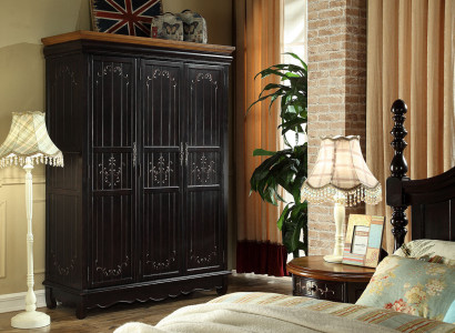 Armario antiguo estilo negro muebles rústicos armario de dormitorio.