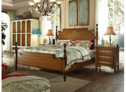 Diseño Dormitorio 3 piezas Cama 2x Mesita de noche Conjunto de camas de lujo americanas Muebles