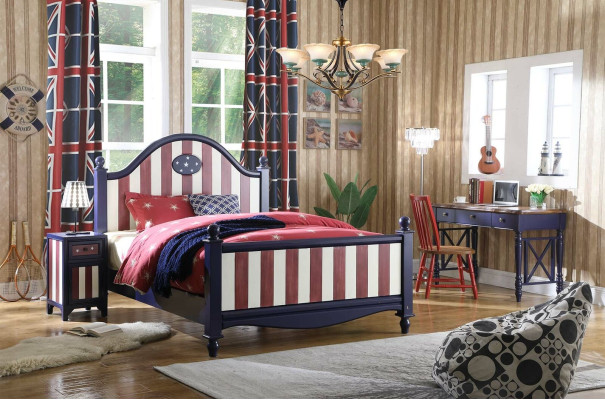 América Cama habitación infantil camas dormitorio madera madera real Muebles azul Diseño