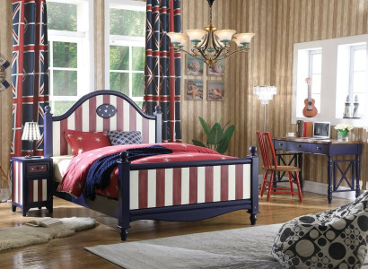 América Cama habitación infantil camas dormitorio madera madera real Muebles azul Diseño