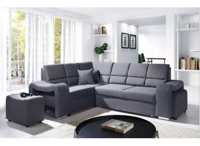 Sofá cama sofá de diseño con función de cama + cajón de cama sofá esquinero ¡NUEVO!