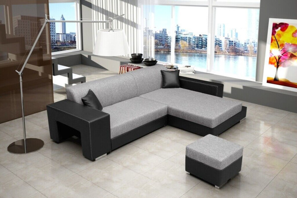 Sofá cama esquinero sofá sofá cama función cama tapizado conjunto de esquinas función de dormir nuevo