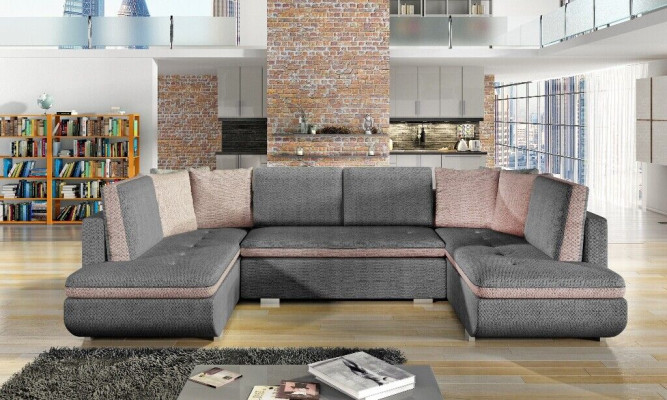 XXL conjunto de muebles de salón esquinero sofá sofá tapizado esquina diseño nuevo tela