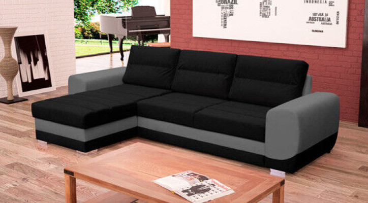Sofá cama diseño sofá con función de cama + cajón de cama sofá esquinero sofá nuevo