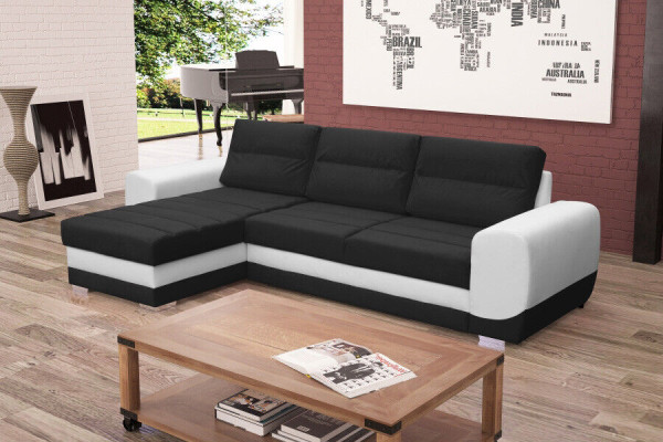 Sofá cama diseño sofá con función de cama + cajón de cama sofá esquinero sofá nuevo