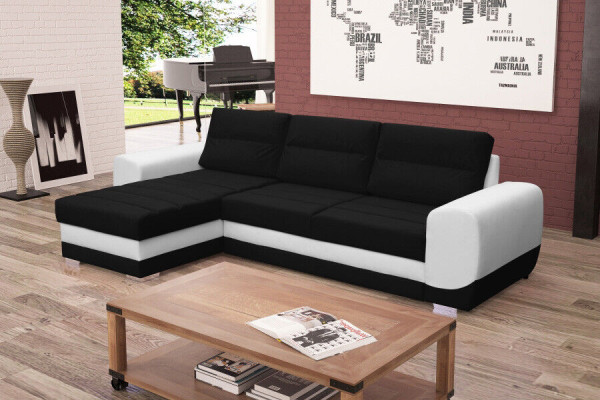 Sofá cama diseño sofá con función de cama + cajón de cama sofá esquinero sofá nuevo
