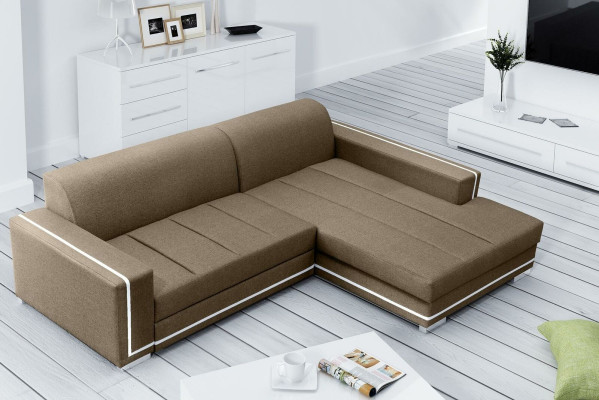Sofá sofá cama sofá de diseñador con función de cama + cajón de cama sofá de esquina sofá NUEVO