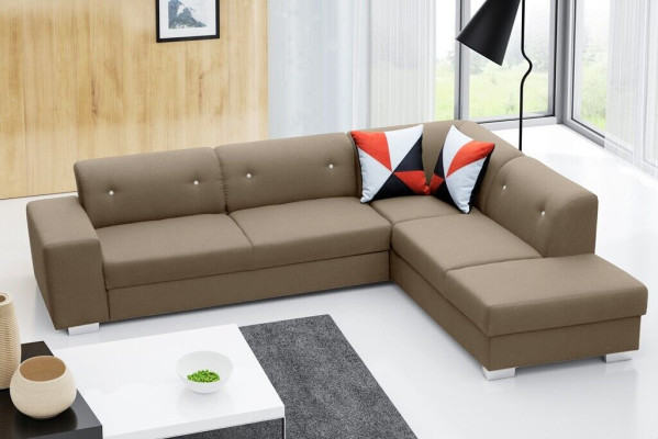 Sofá de esquina con cama y espacio de almacenamiento, sofá tapizado, sofá en forma de L