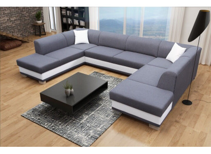 XXL paisaje de sala sofá esquinero conjunto de cojines esquina diseñador en forma de U nuevo sofá