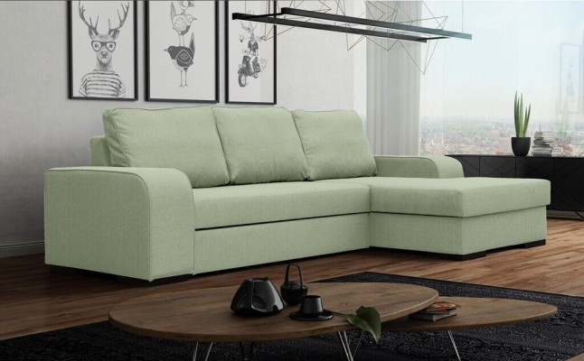 Sofá cama esquinero con función de cama, sofá, sillón, nuevo juego de esquina con tapicería y función de cama.