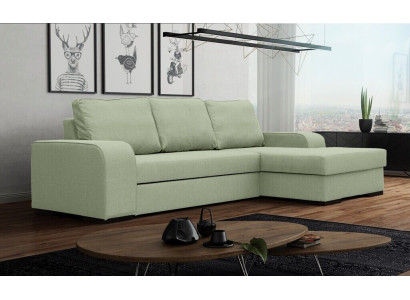 Sofá cama esquinero con función de cama, sofá, sillón, nuevo juego de esquina con tapicería y función de cama.