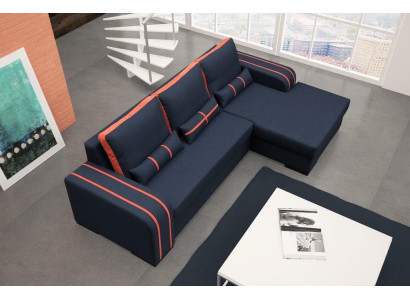 Sofá cama esquinero con función de cama y tapizado - Conjunto moderno con función de dormir