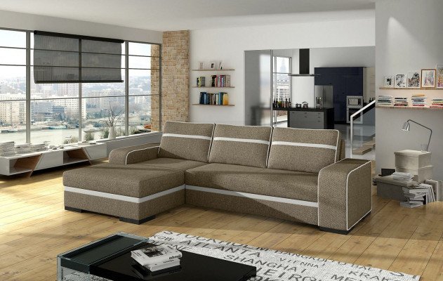 Sofá cama con función de cama y almacenamiento - sofá esquinero, nuevo en el surtido.