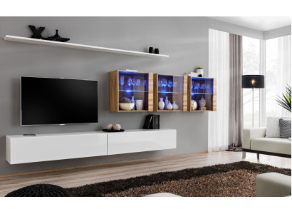 Mueble de pared completo moderno, muebles de salón, soporte de TV, diseño.