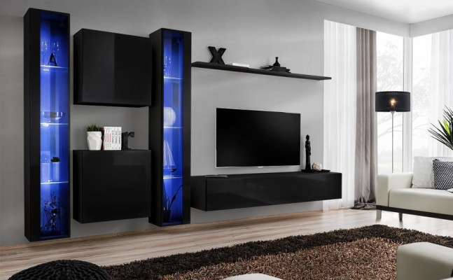 Juego de muebles de sala de estar diseñador 2x armario de pared vitrina suspendida mobiliario.