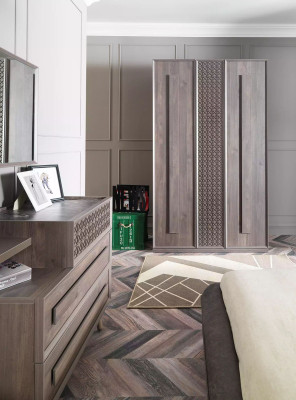 Juego de cama juvenil de marco de cama acolchado conjunto de cama de 5 piezas de madera gris nuevo