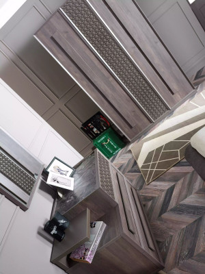 Juego de cama juvenil de marco de cama acolchado conjunto de cama de 5 piezas de madera gris nuevo