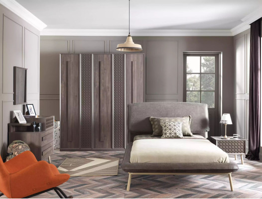 Dormitorio infantil Conjunto de cama juvenil Muebles infantiles Cama madera Gris Juego de 5 piezas