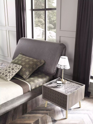 Cama completa para jóvenes muebles infantiles dormitorio de niños Cama madera gris Set 5 piezas