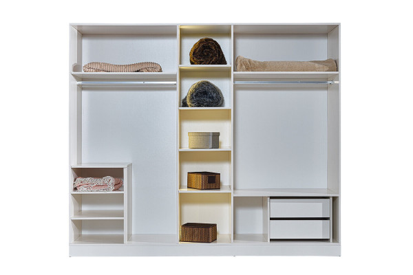 Conjunto completo de dormitorio blanco moderno con cama armario 5 piezas
