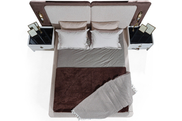 Conjunto completo de dormitorio blanco moderno con cama armario 5 piezas