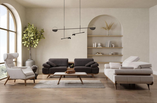 Juego de sofá de salón de dos colores Moderna 3+2 plazas Sillón de lujo